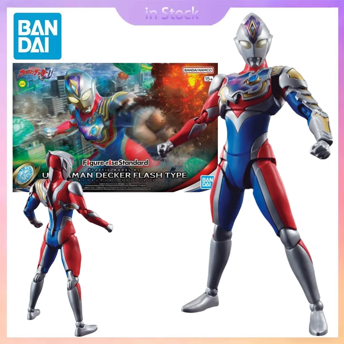

Original Bandai Genuine In Stock Figure-rise Standard Decker Flash Type Ultraman Anime Collection Action Figure Model Kits
