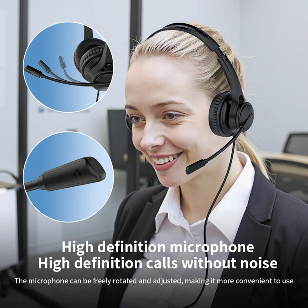 USB Truck Driver Headset USB Computer Headset with Noise Cancelling Rotatable Microphone Chatting Network Teaching Wired Headset