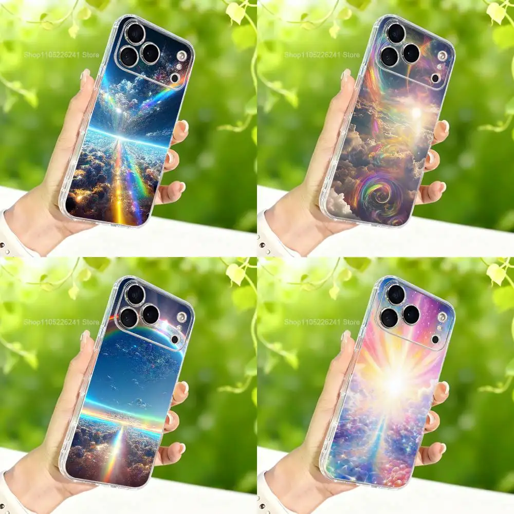 

Rainbow Shining Beautiful Phone For iPhone 14,13,12,11,17,16,15,Pro,X,XS,XR,SE,Max,Plus,Mini Transparent Soft Cover