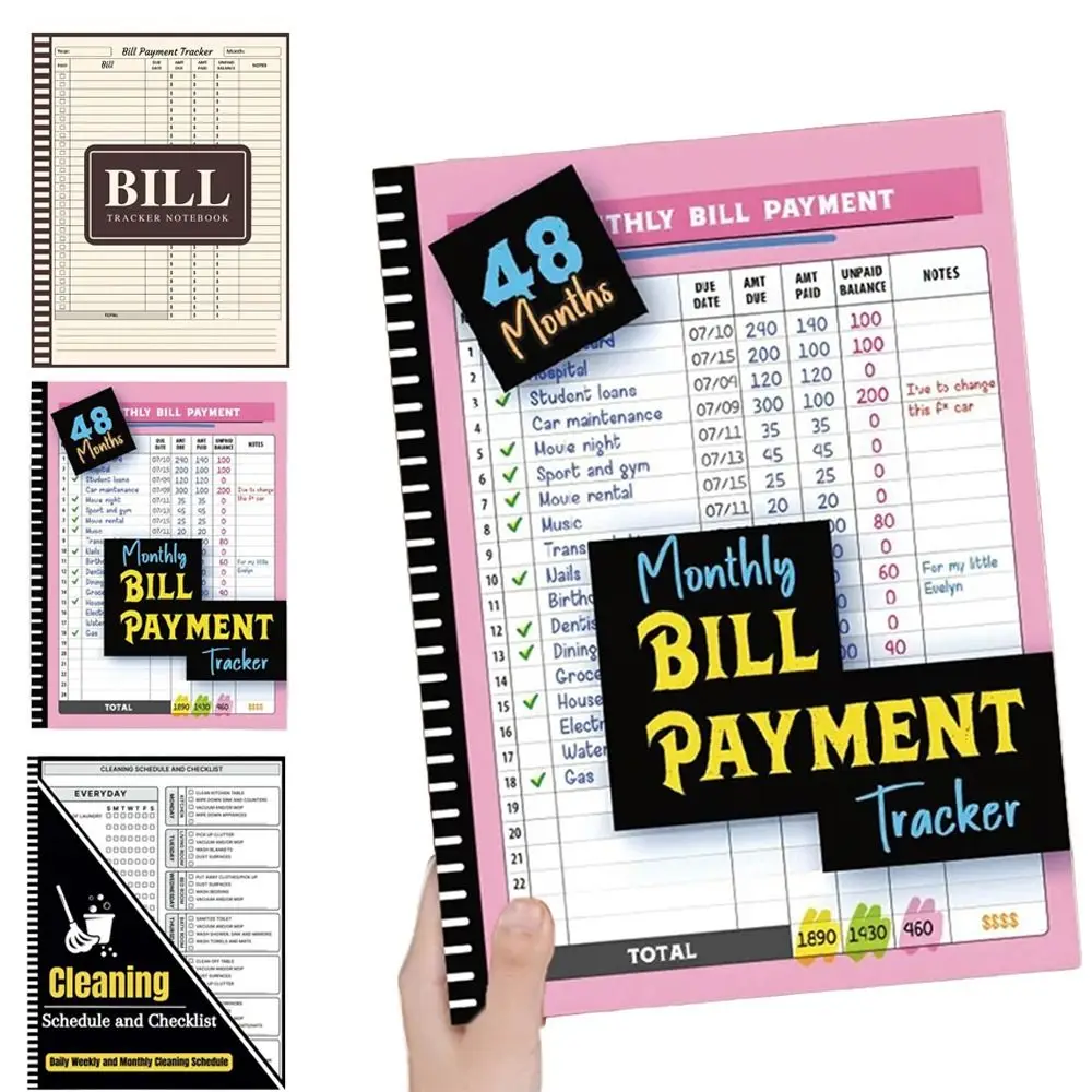 

56 Pages Bill Payment Tracker Financial Budgeting 28.5x21cm Bill Tracker Notebook Print Large Budgeting Financial Log Book