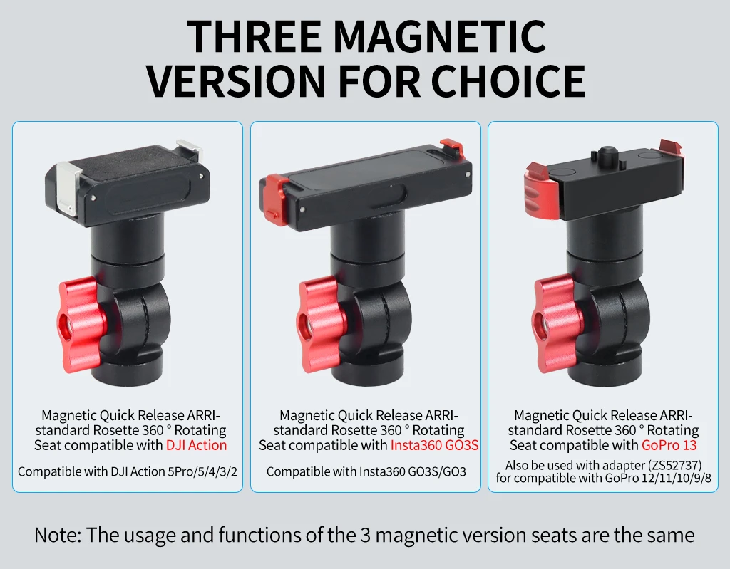 360° Schwenkbarer Schnellverschluss-Stativ-Kugelkopfadapter ARRI-Ausrüstung Magnetische Halterung für GoPro13 Insta360 DJI Action Pocket 4 Kamerahalterung – Detail 15