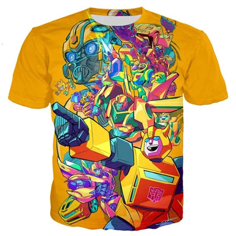 

Summer Children T Shirts Short Sleeve Autobots Transformation Robot Print Boy Kids T-shirt Bumblebee Boys T Shirts Clothes