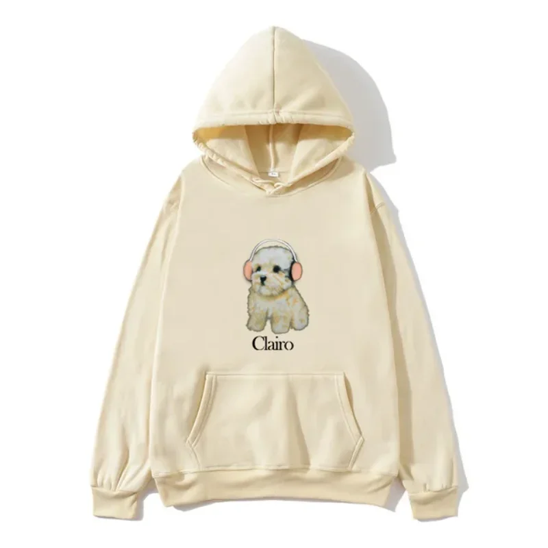 Trend Clairo Dog Print Hoodie The New Sports Shirt Women Fall Winter Harajuku Hooded Fun Clothes Cute Sweatshirt