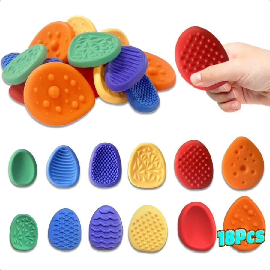 

18 шт., случайный цвет, игрушки-непоседа, сенсорный камень для текстурированного мягкого камня для беспокойства, успокаивающие игрушки для аутизма, игрушки-стри для студентов, Anxi