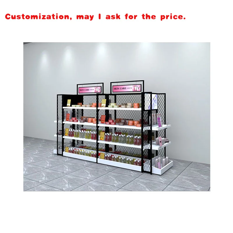 

На заказ.Полки для макияжа с подсветкой, косметическая полка, стеллажи для супермаркета, гондолы со световым островом, полка для супермаркета, косметическая Ra