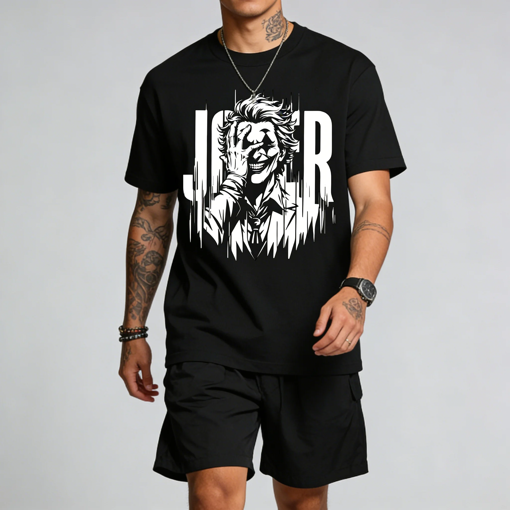 Classic Joker Movie Art Printed Graphic Summer Casual Tee Men Women Adults Children Boy Gril Kids Parent Child Cotton T shirt