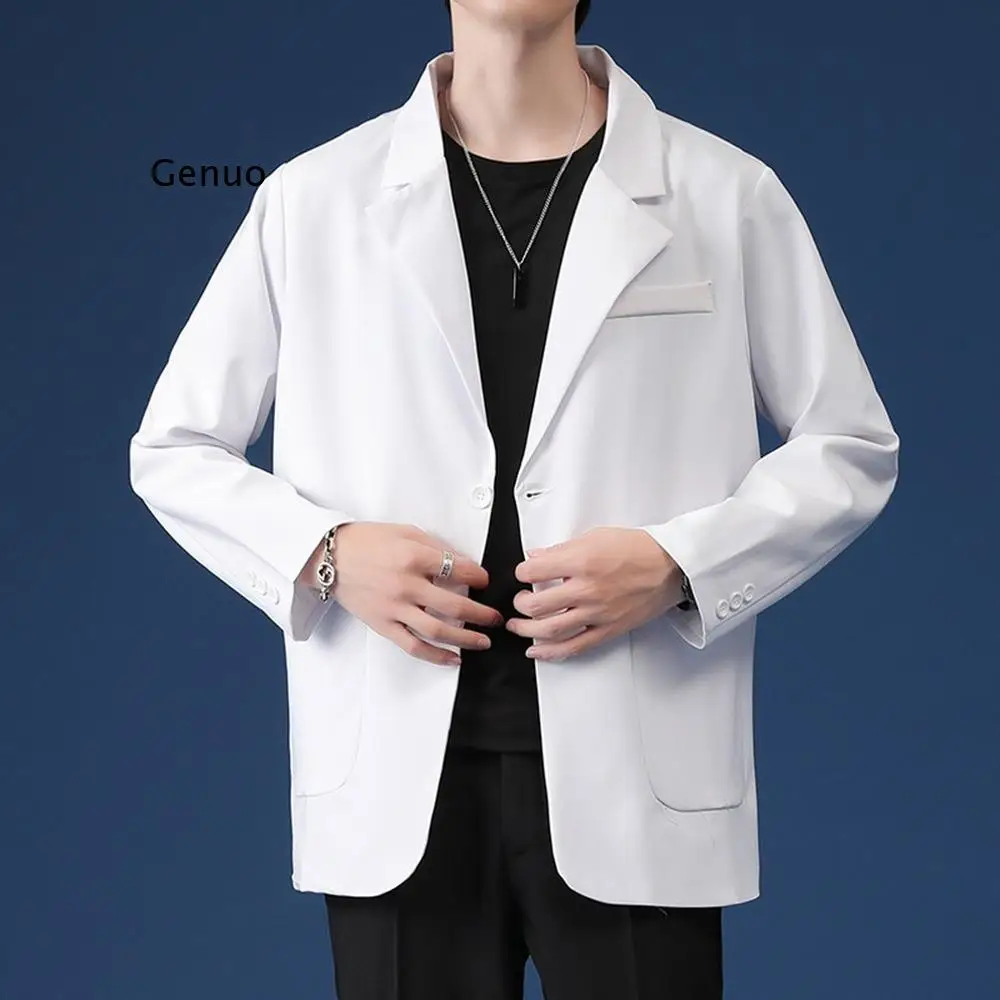 Blazer Men Oversized Spring Autumn Korean Fashion Casual Suit Jacket Streetwear Clothes Mens Single Breasted Blazer Lightweight