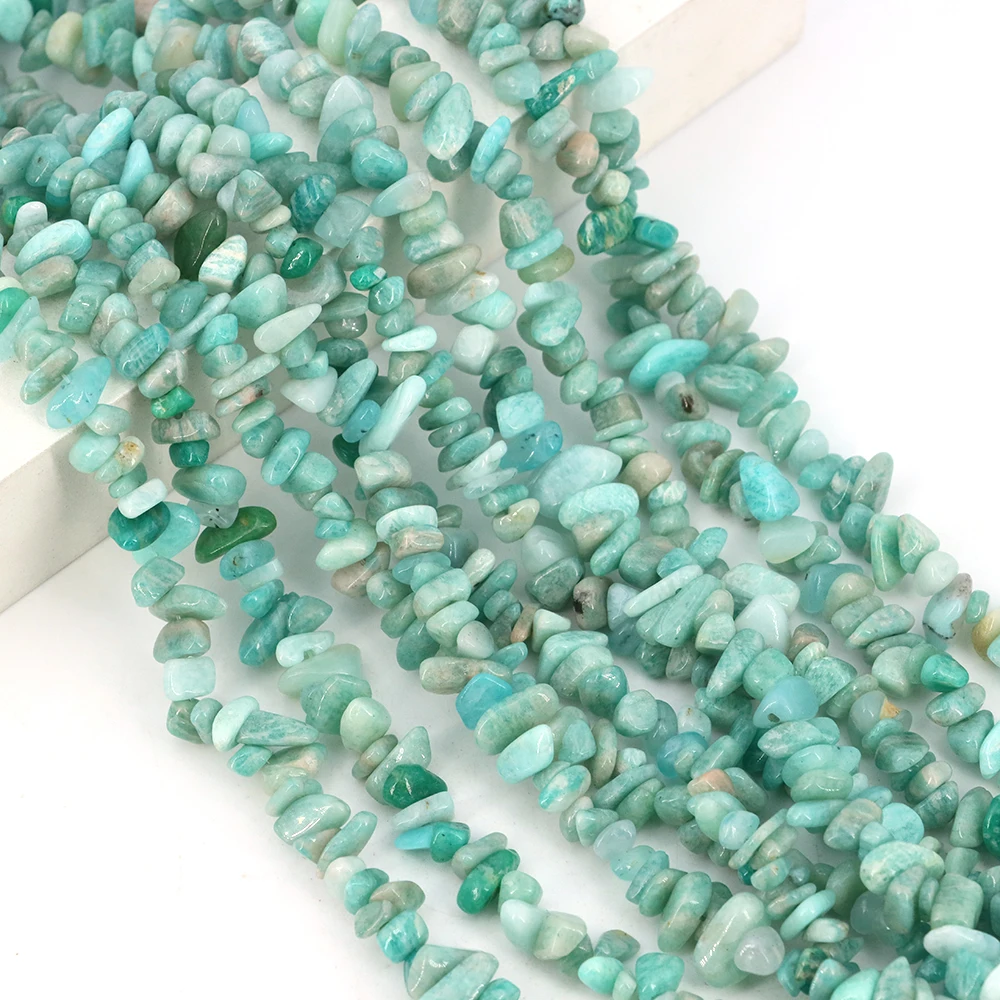 Cuentas con forma de Chip de piedra Natural de 5-8mm, amazonita verde, cuentas de piedras preciosas sueltas irregulares para mujer, fabricación de joyas, pulsera, collar