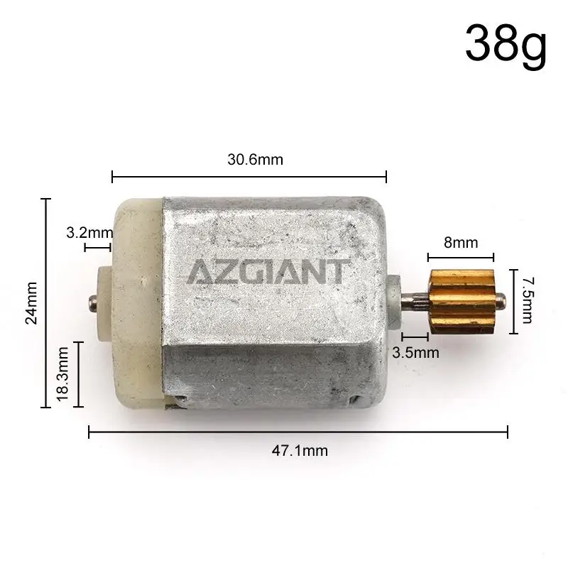 AZGIANT Mino Motor FC280 DC 12V 47mm Axis 9T Copper Carbon Brush Low Noise Anti-Rust for Car Accessories&DIY Toy Clearance