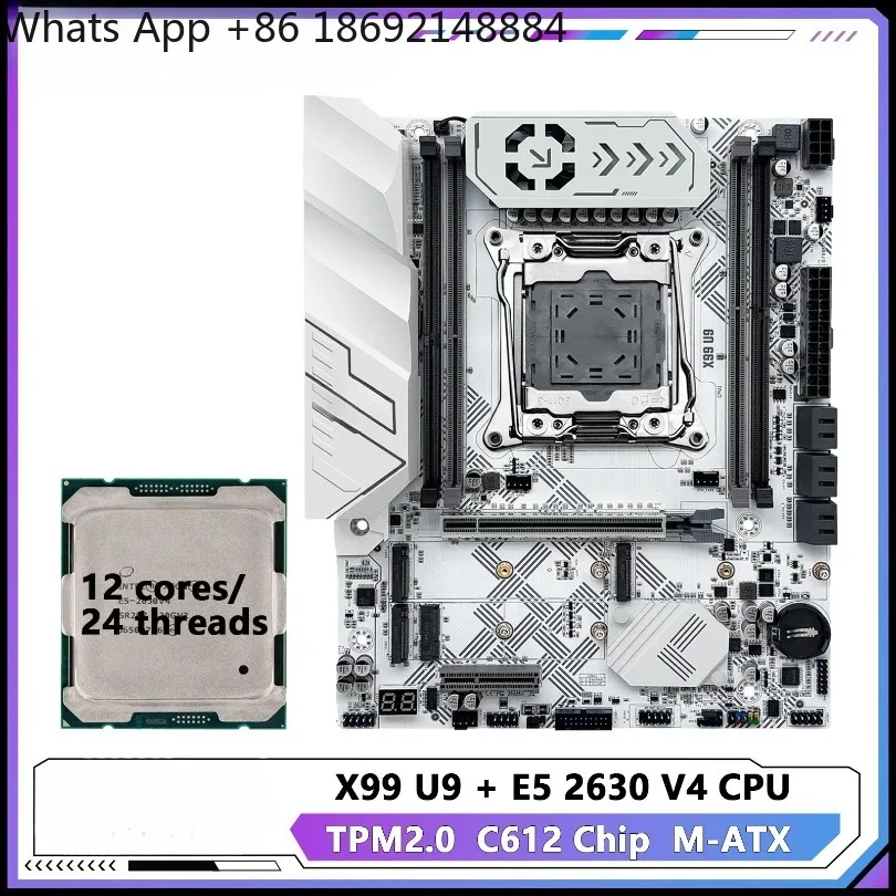 New X99 U9 mechanic main board set Optional LGA 2011-3 Xeon E5 2630 V4 CPU Support TPM2.0 DDR4 Memory NVME M.2 USB3.0