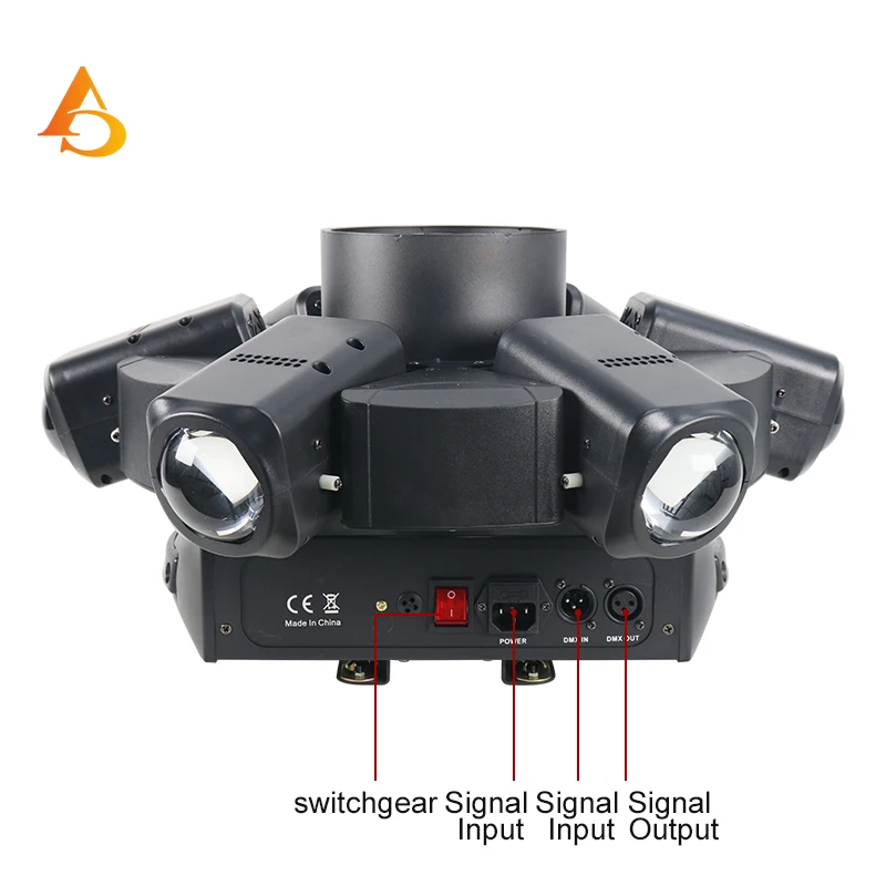 6x40W 6 Bee Eye Laser 6 Eye Swivel Lamp Adjustable focus Led RGBW Moving Head Light with DMX Control for  Disco Party Bar