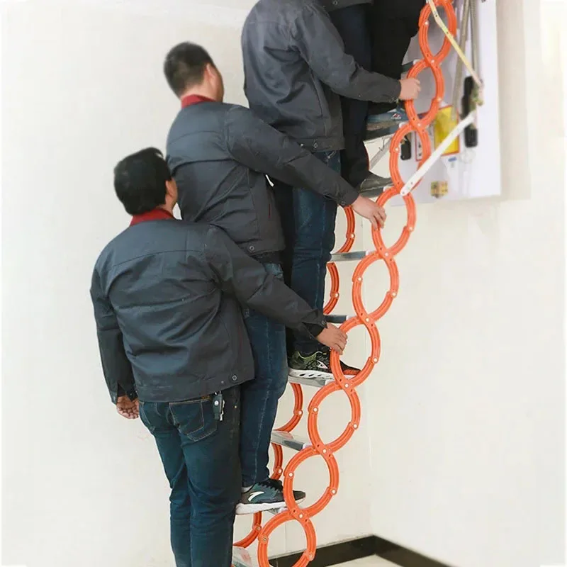 Modern Step Ladders Wall-mounted Attic Telescopic Stairs Duplex Household Folding Retractable Ladder Outdoor Platform Ladders H