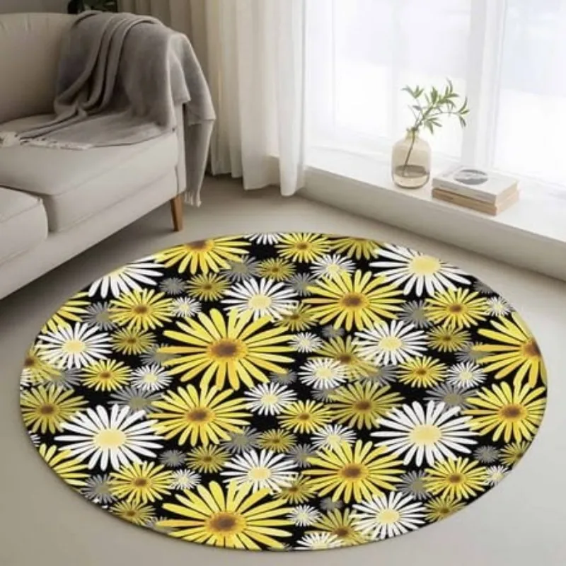 Caravan Camel Safari Round Rug Living Room Oasis Palm Tree Carpet Vintage Home Decor Floor Mat Bedroom Area Rugs Chair Mats