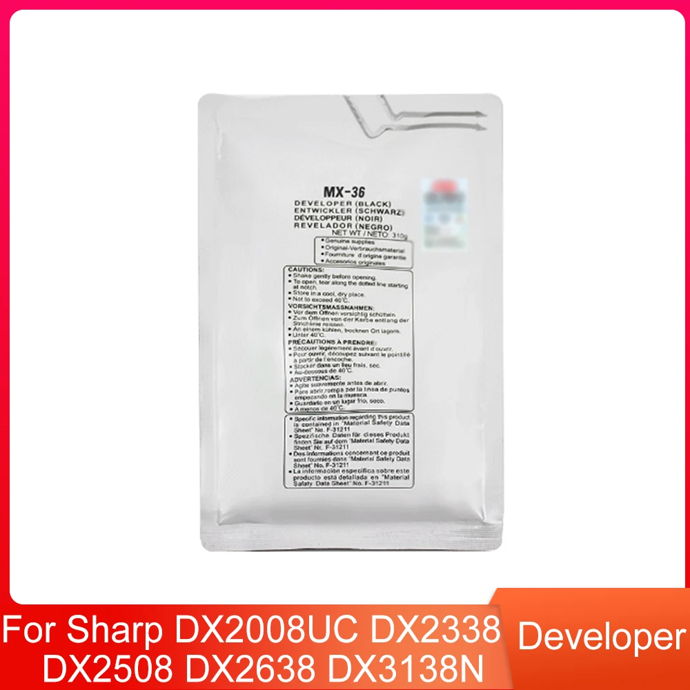 

Compatible MX-36CV C/M/Y/K Developer for Sharp DX2008UC DX2338 DX2508 DX2638 DX3138N Color Printer