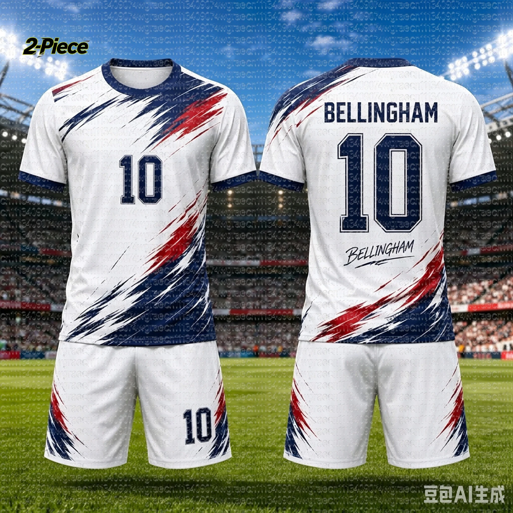2026 Spezial-Bellingham # 10er-Set Fußballtrikot und Shorts für Damen, Herren und Kinder, England-Fan-Shirt und Shorts, 2-teiliges Set für den Sommer – Detail 8