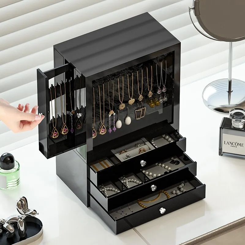Delicate jewelry storage box, hand jewelry necklace, anti-oxidation acrylic, multi-functional large-capacity multi-layer