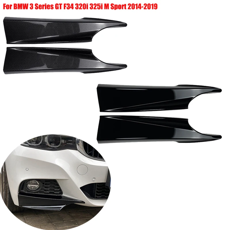 

Car Front Bumper Lip Body Spoiler Cover Fog Lamp Splitter Canards Stickers For BMW 3 Series GT F34 320i 325i M Sport 2014 ~ 2019