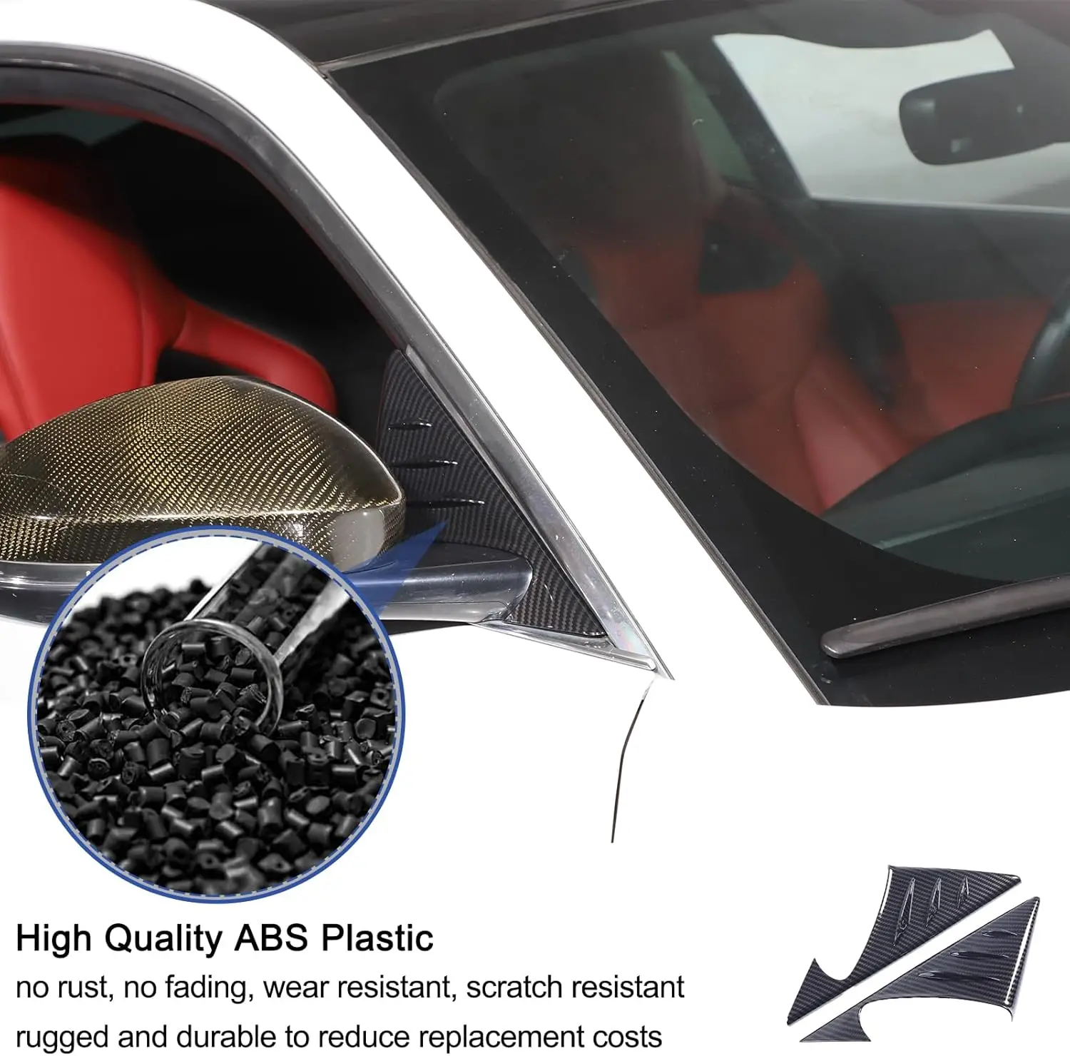 

Carbon Fiber Car Front Window Triangle Cover For Jaguar F-Type 2013-2025 Side Mirror Base Spoiler Trim A Pillar Trim Accessories