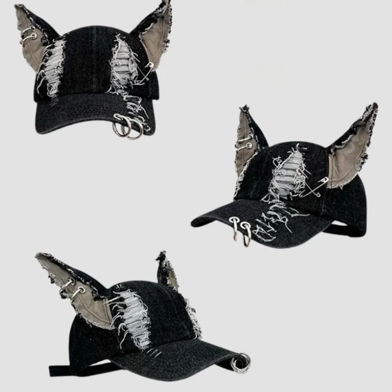 Nouveau 2026 Casquette de baseball style y2k 'Hot Girl' avec motif graffiti, oreilles de lapin, styl