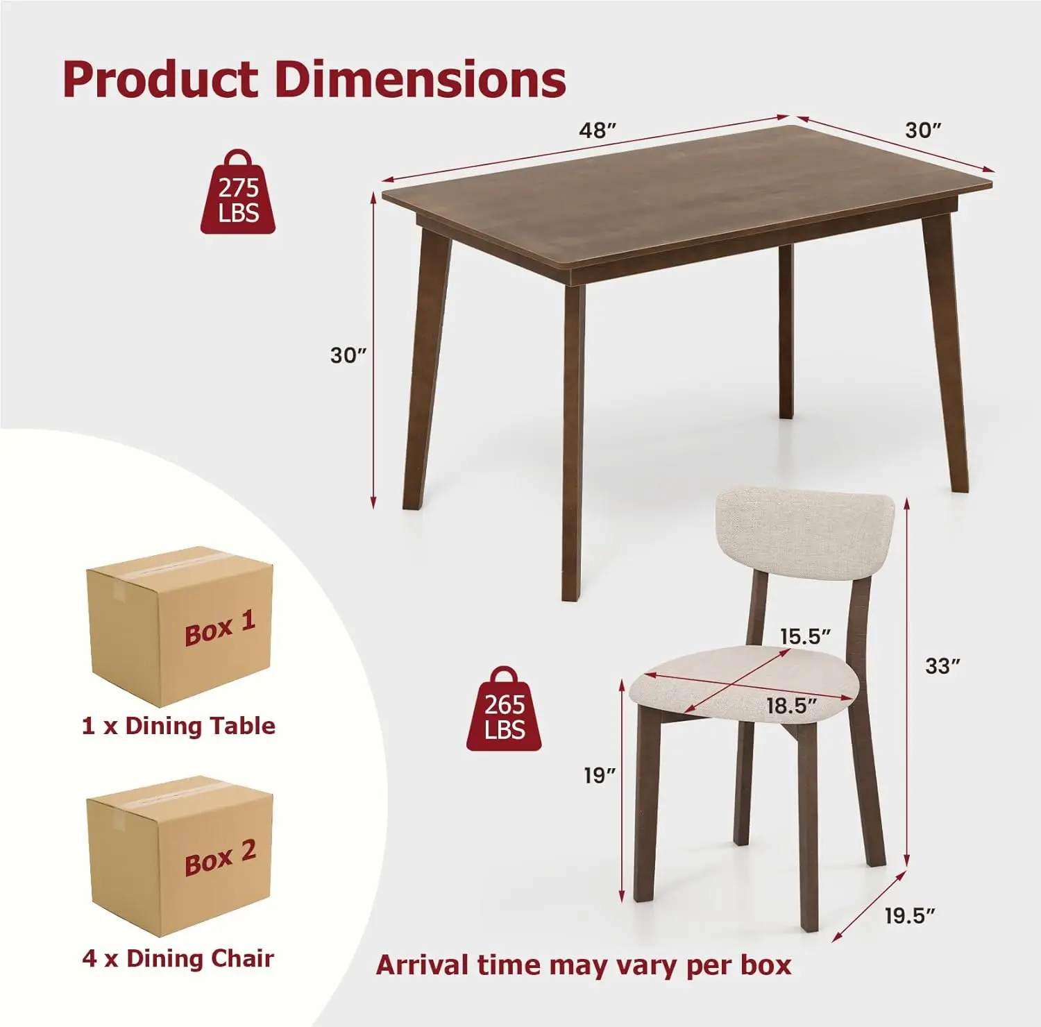 Dining Table Set for2/4,Dinette Set  Table and2/4 Padded Seat,Rubber Wood Legs,Curved Backrest,Modern Kitchen Table Chairs Set