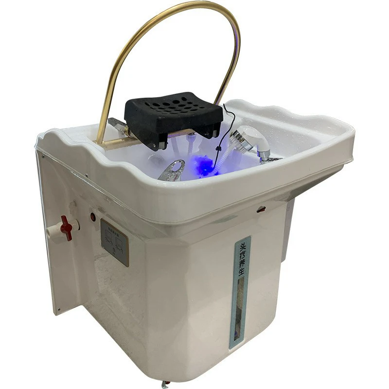 

Mobile Shampoo Bowl Adjustable Height Back Washing Hair Bowl Shampoo Basin