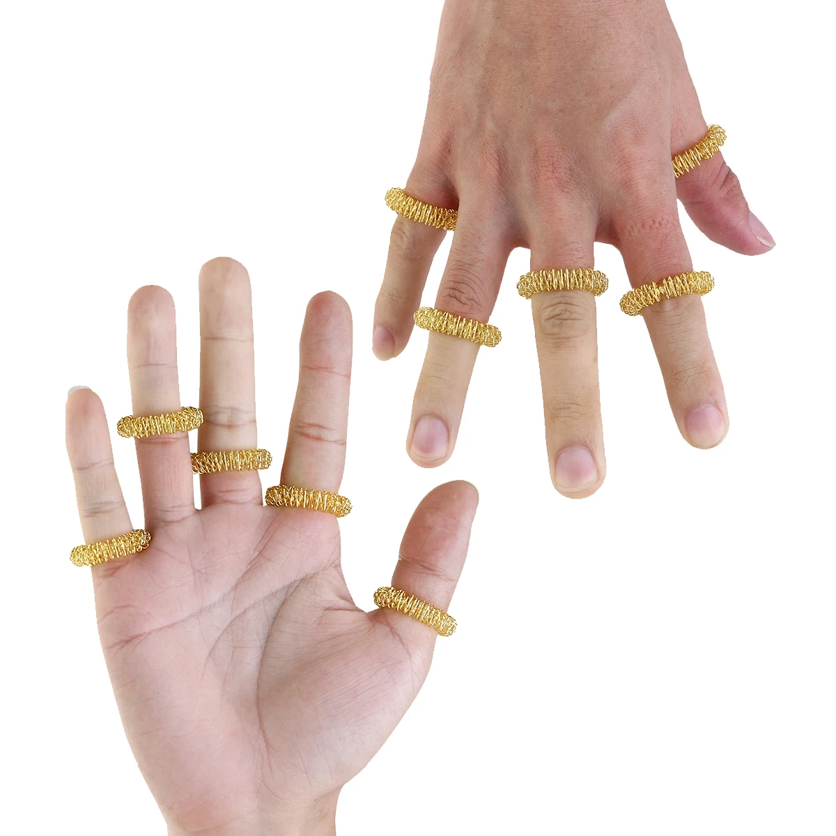 

Acupressure Stainless Steel Finger Massage Tool Traditional Chinese Medicine Technique Random Size Fits Most