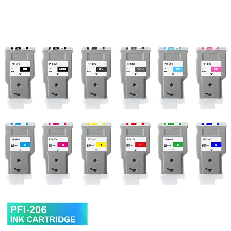 PFI-206 PF206 Compatible Ink Cartridge With Chips for Canon imagePROGRAF iPF6400 IPF6450 IPF6410SE IPF6400s IPF6450S Printer