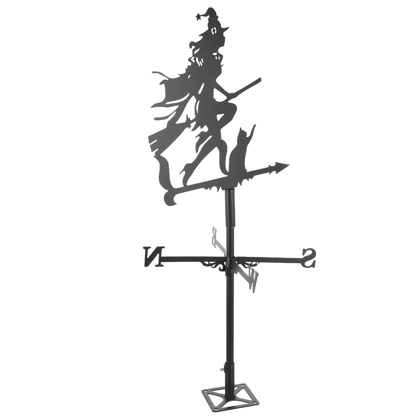 

1pc Stainless Steel Witch Weathervane European Style Roof Ornament Durable Wind Vane For Halloween Holiday Decoration Weather