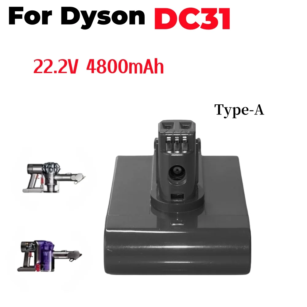 Bateria de substituição Li-ion para aspirador de pó portátil Dyson, DC31, DC34, DC35, DC44, DC45, 917083-01, tipo A, 22.2V, 4800mAh