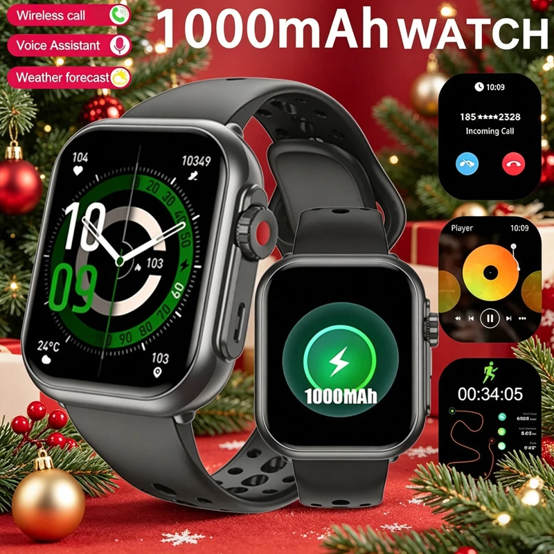 

Смарт-часы 1000 мАч для мужчин и женщин, подарок, 1,83-дюймовый HD-экран с полным сенсорным управлением, спортивные фитнес-часы, электроника, умные часы с функцией звонков по Bluetooth