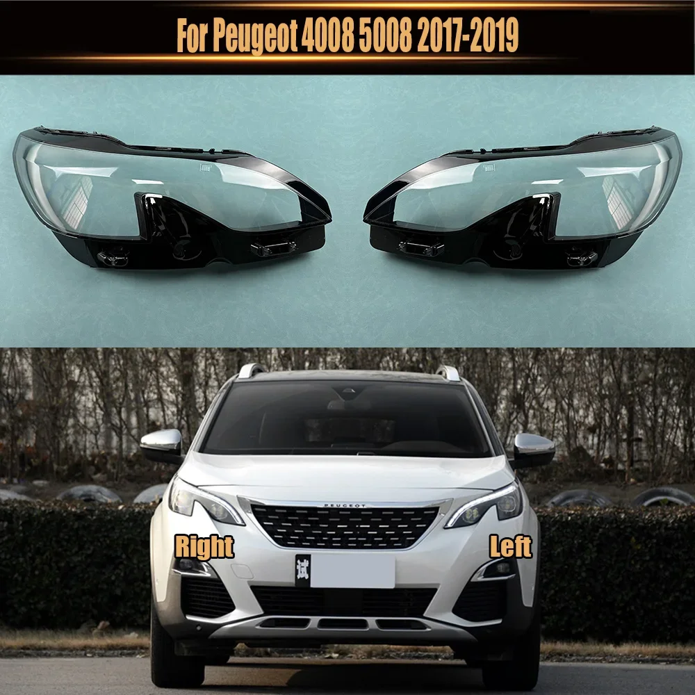 

For Peugeot 4008 5008 2017 2018 2019 Front Headlight Cover Headlamp Lamp Shell Transparent Lampshade Lens Plexiglass