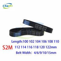 S2M Rubber Synchronous Timing Belt Length 100 102 104 106 108 110 112 114 116 118 120 122mm Width 4-15mm Loop Drive Toothed Belt