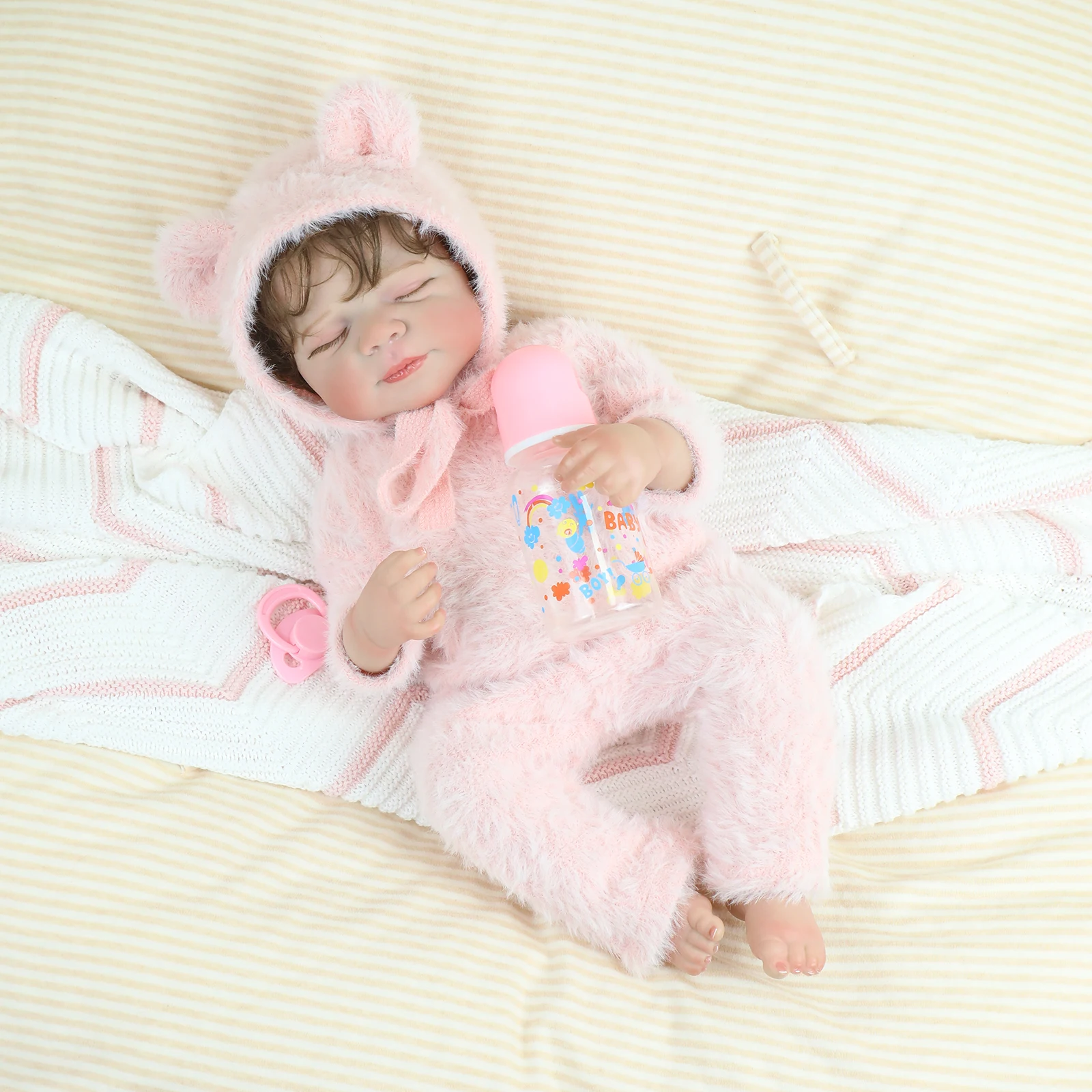 18 inch reborn babypop Pascale zacht lichaam levensechte knuffelige 3D huid meerlaags schilderij realistische Touch pop cadeau speelgoed voor meisje