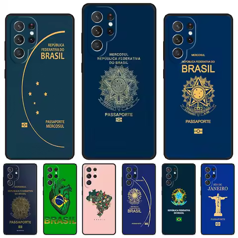 Brazil Passport phone case For Samsung Galaxy S24 S23 S22 Ultra Note 10 20 Plus S8 S9 S10 S20 S21 FE Cover