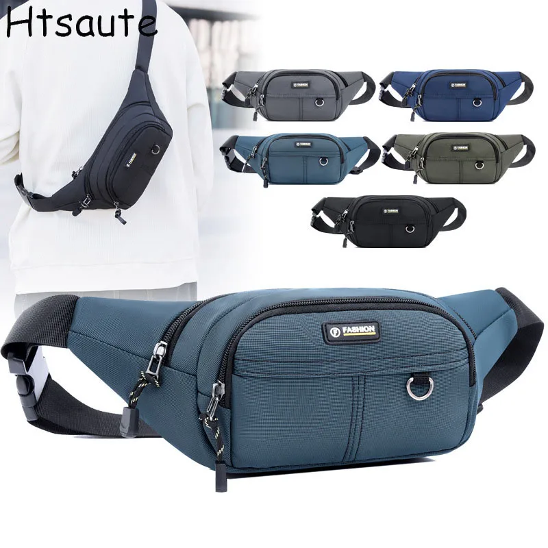Fashion Large-capacity Men Waist Bag Casual Oxford Anti-theft Chest Bag Outdoor Travel Waterproof Sports Mobile Phone Bag
