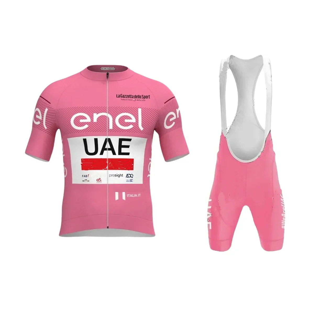 LASER CUT 2024 UAE Team PINK SHORT SLEEVE CYCLING JERSEY SUMMER CYCLING WEAR ROPA CICLISMO+BIB SHORTS