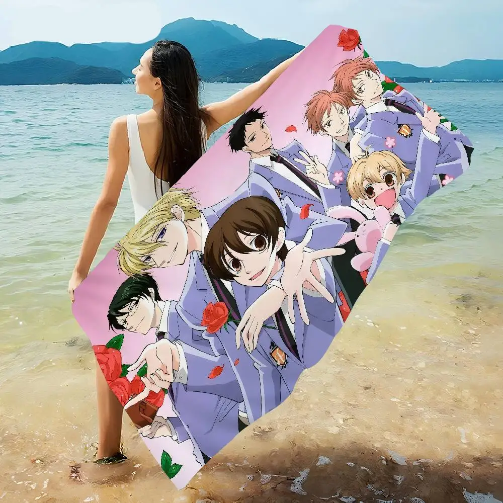 Anime O-Ouran High School Host Club Anime Beach Swimming Towel Soft Absorbent Washcloth Children's Gifts for Kids Travel