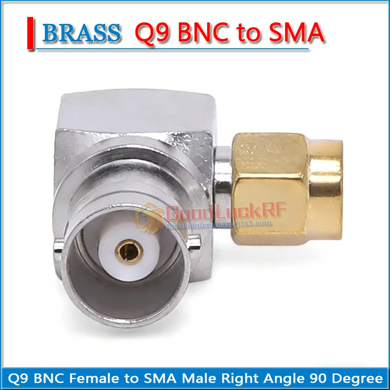 SMA Male to Q9 BNC Female Right Angle 90 Degree Gold Plated Copper 50ohm SMA/BNC-JKW BNC/SMA-KJW RF Connector Adapter Socke