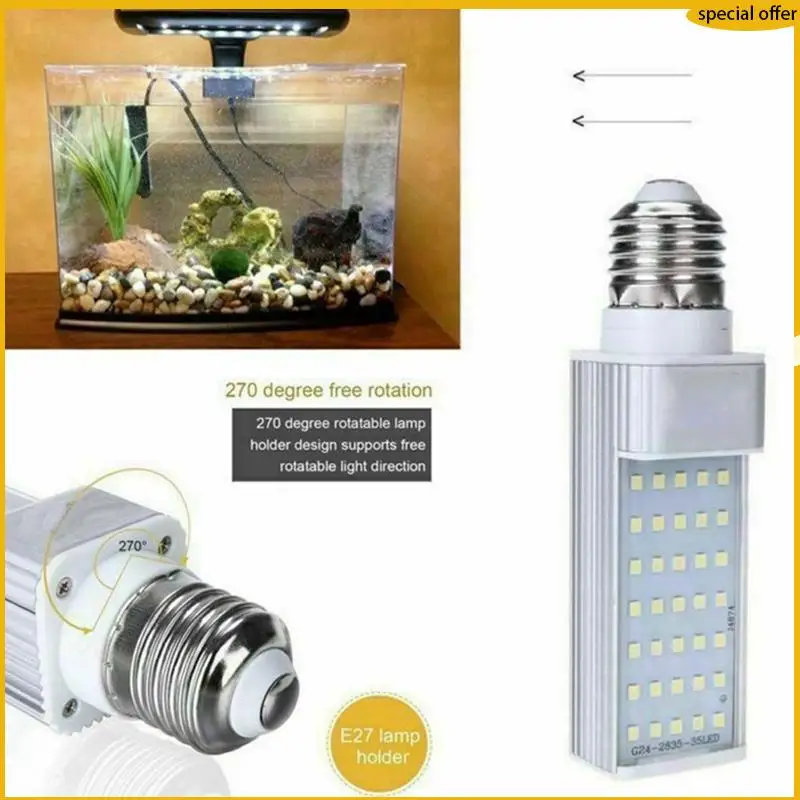 

A50I 4X Fishpod White Plant Aquarium 7W Grow Light LED Tank Fish Coral Bulb E27 Lamp