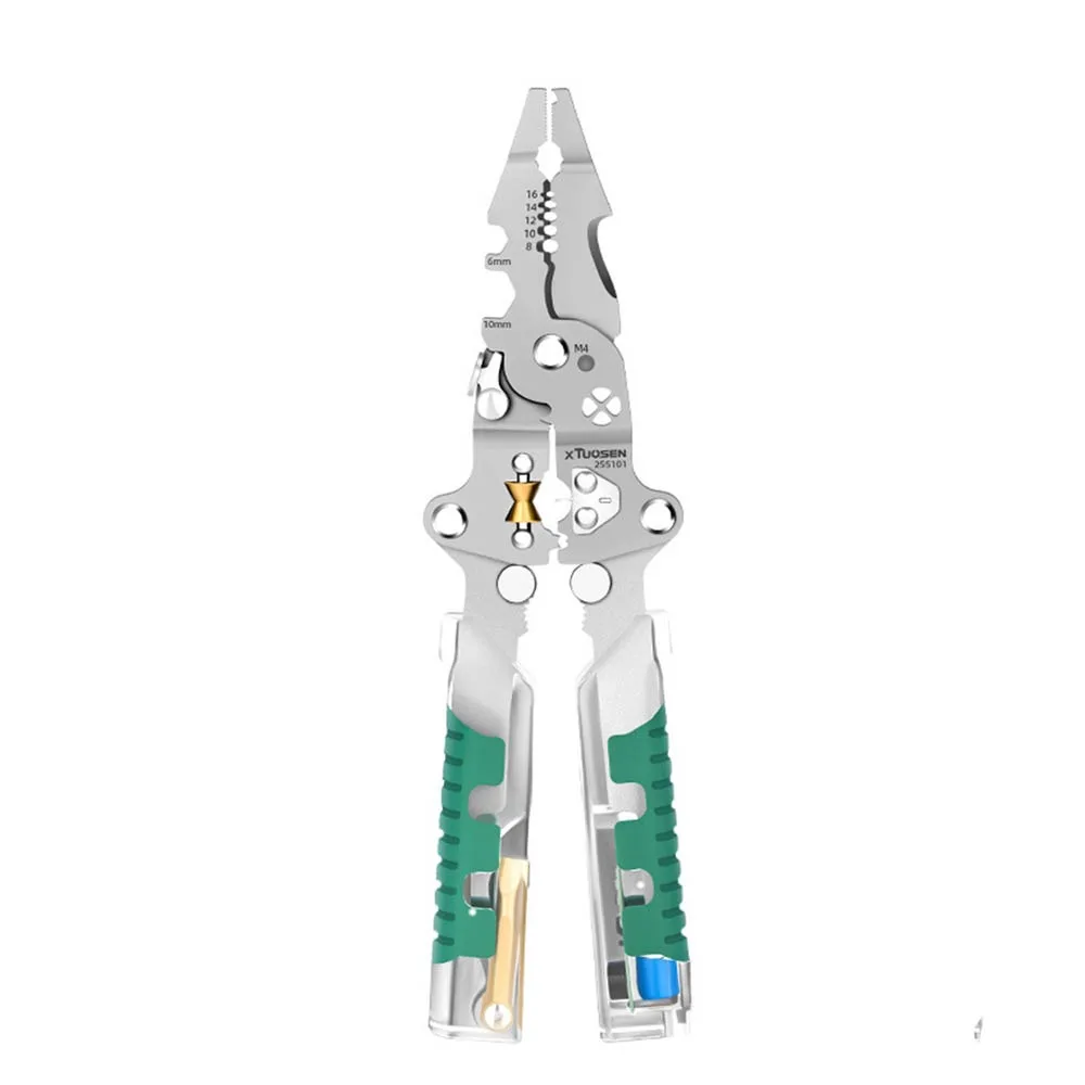 

Voltage Testing Electrician Stripping Plier Cable Cutting Crimping Foldable Wire Stripping Pliers Comfortable Grip