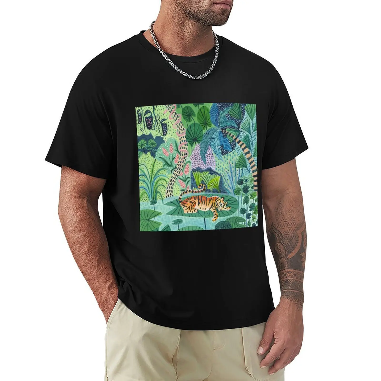 Jungle Tiger T-Shirt man t shirts for men T-Shirt