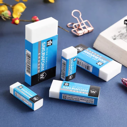 Imagen 1 del producto Borrador de lápiz de alta calidad tipo W de espuma japonesa SAKURA especial para dibujar Ideal para resaltar adecuado para exámenes súper limpio