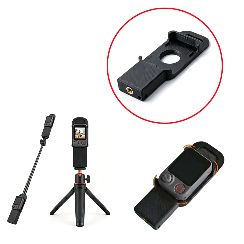 1PCS Handheld Grip For DJI Osmo Pocket 4P Gimbal Camera Viewfinder FrameTap Remote Control Fixing Base w 1/4-inch Expansion Hole