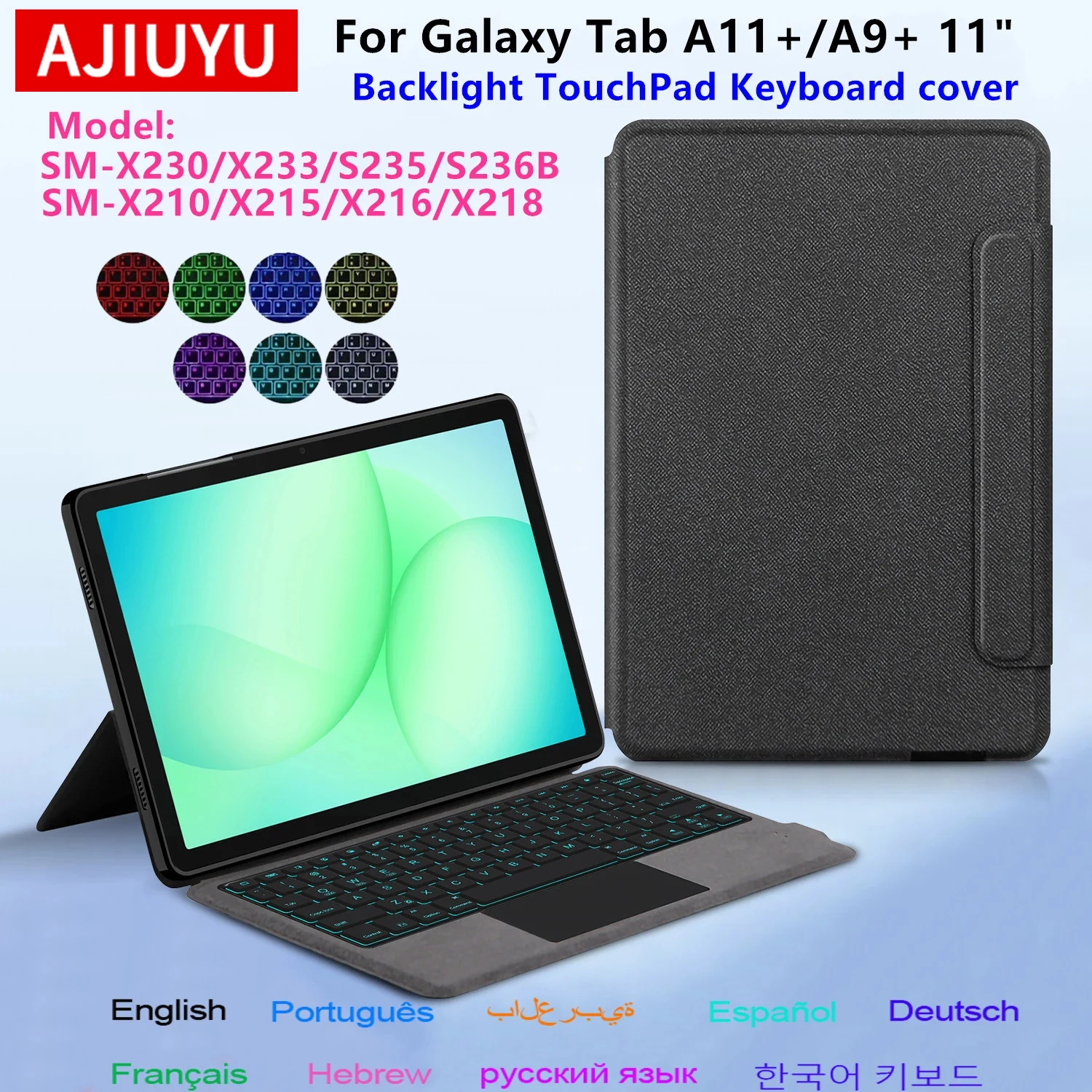Keyboard Case For Samsung Galaxy Tab A11 Plus 11 inch 2025 SM-X230 X233 Tablet Keyboard Cover for Tab A11+ A9+ 11'' Case Funda