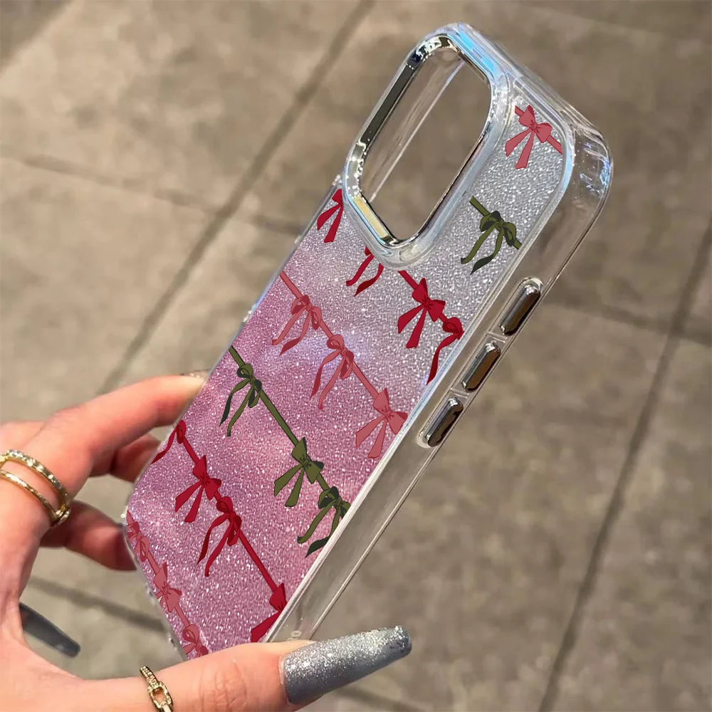 쉘 홀리데이 보우 도금 폰 케이스 (OPPO Realme 14 12 13 11 C75 C65 C63 GT3 C55 C33 C31 C30 Narzo 50 C35 Pro Plus 4G 5G 용)