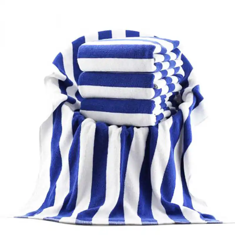 

Oversized Bath Towel 80x150cm Beach Towel For Adults Blue And White Stripes Terry Sport Gym Face Towels Hand Run Swim Washcloths