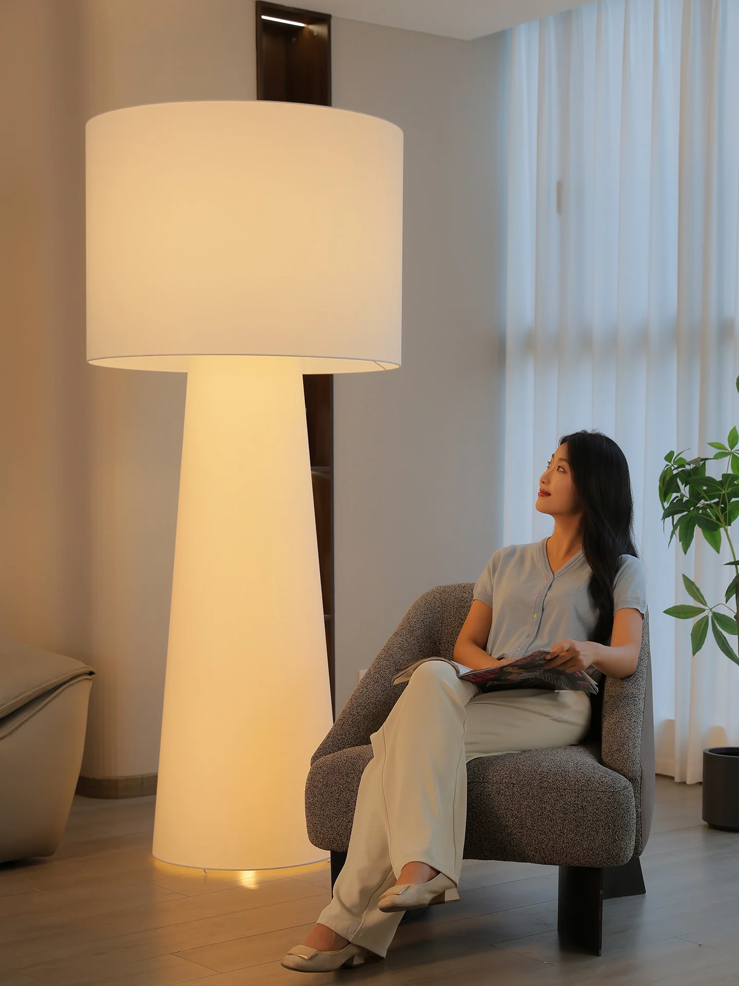 & Italian Designer Modern Minimalist Floor Lamp LD-0001 High-end Accent Living Room 2025 New-style Artistic Fabric Ambient