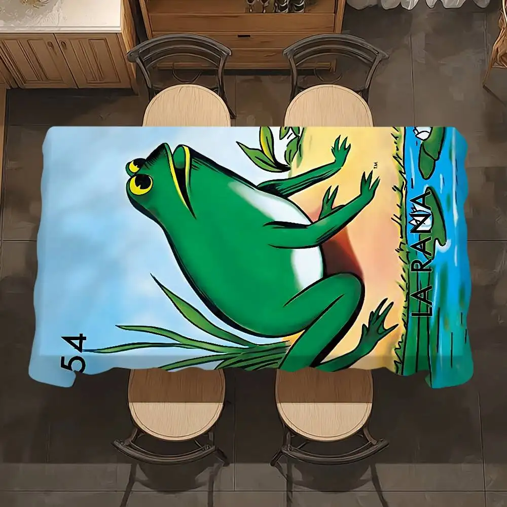 Mexican B-Bingo Lottery Table Cloth Picnic Terrace Restaurant Holiday Party Washable Stain-Proof Polyester Tablecloth