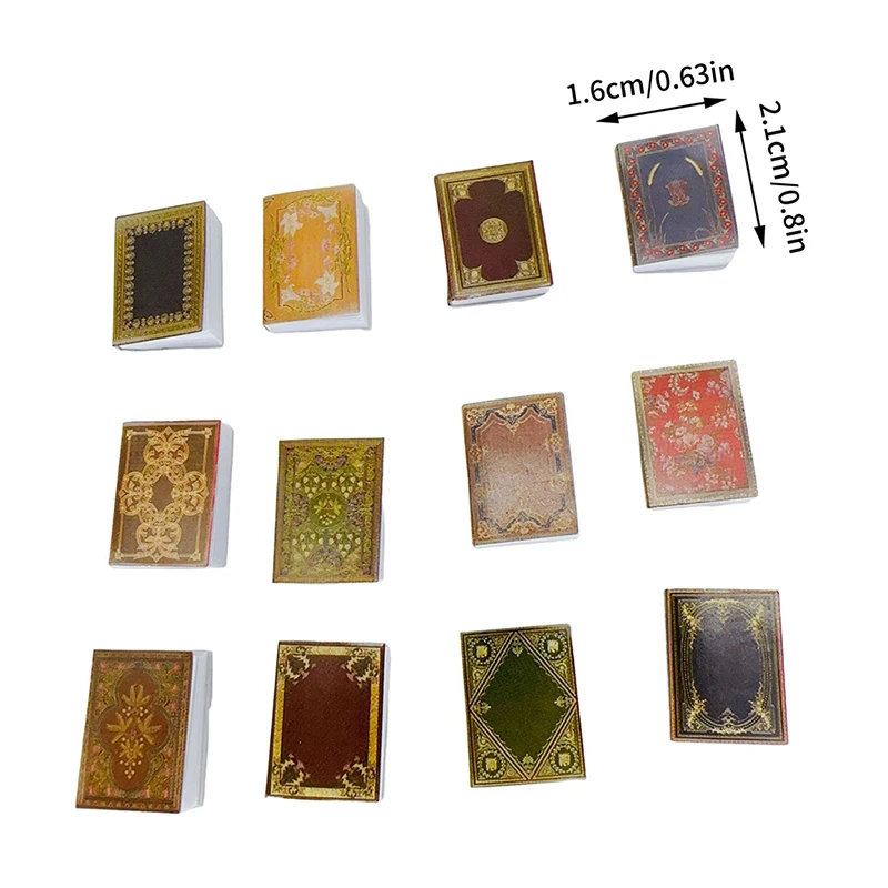 ชุดหนังสือจิ๋วสำหรับบ้านตุ๊กตา 12 ชิ้น/ชุด รุ่นคลาสสิก ขนาด 1:12 สมุดโน้ตจิ๋ว ของเล่นเสริมสร้างจินตนาการ ตกแต่งบ้านตุ๊กตา