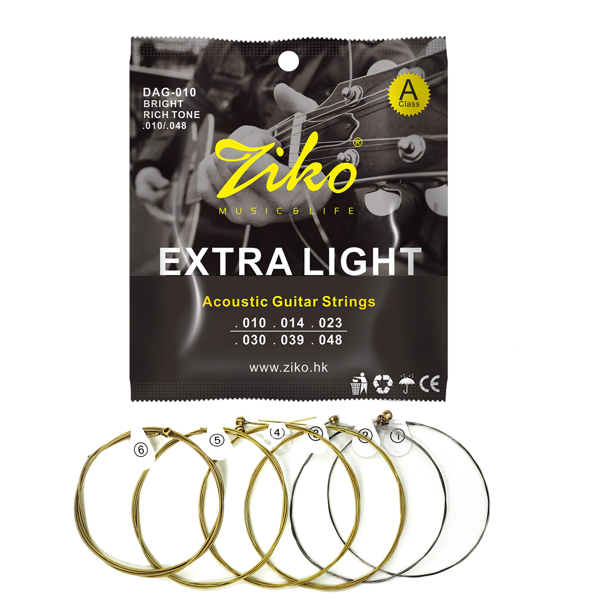 ZIKO Acoustic Guitar Strings Universal Guitar String Brass Steel Core Strings High Quality Guitar Musical Instrument Accessories